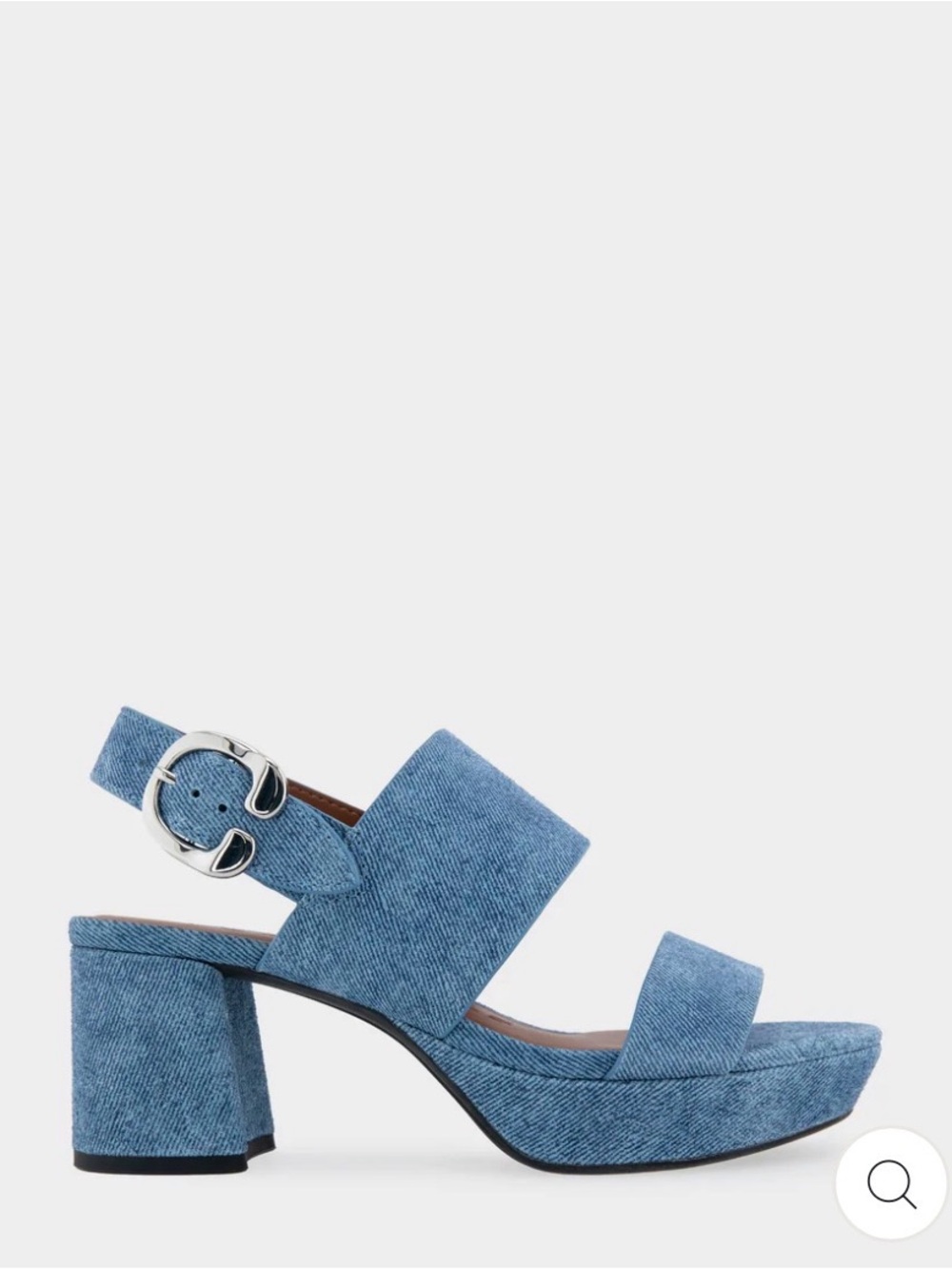 Comfortable Women's Aerosole Platform Sandals in Blue Denim